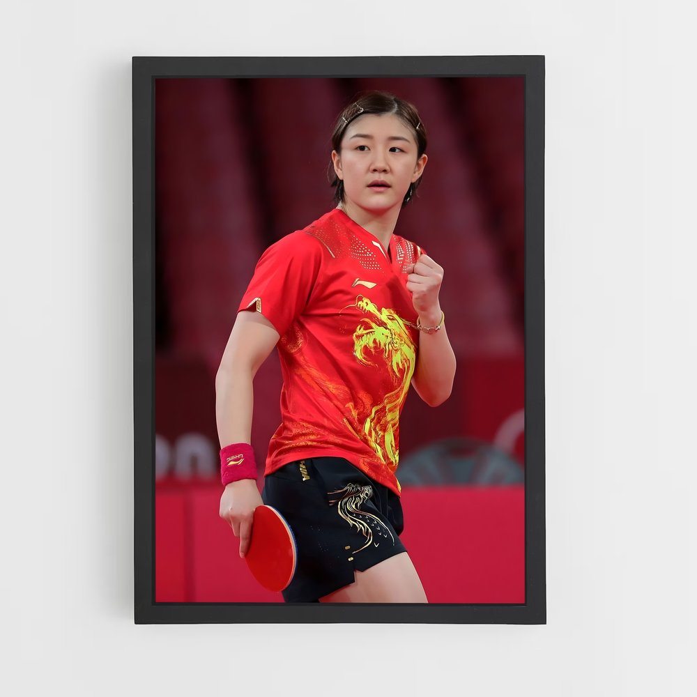 Poster Chen meng – affiche Tennis de table (vue 2)